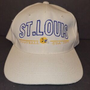 Vintage St Louis Football 2000 Snapback Hat Cap White Wool Blend
